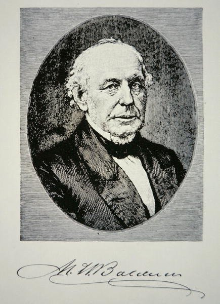 Matthias William Baldwin (1795-1866), Baldwin Locomotive Worksin perustaja vuonna 1831 (litho) tekijältä American School