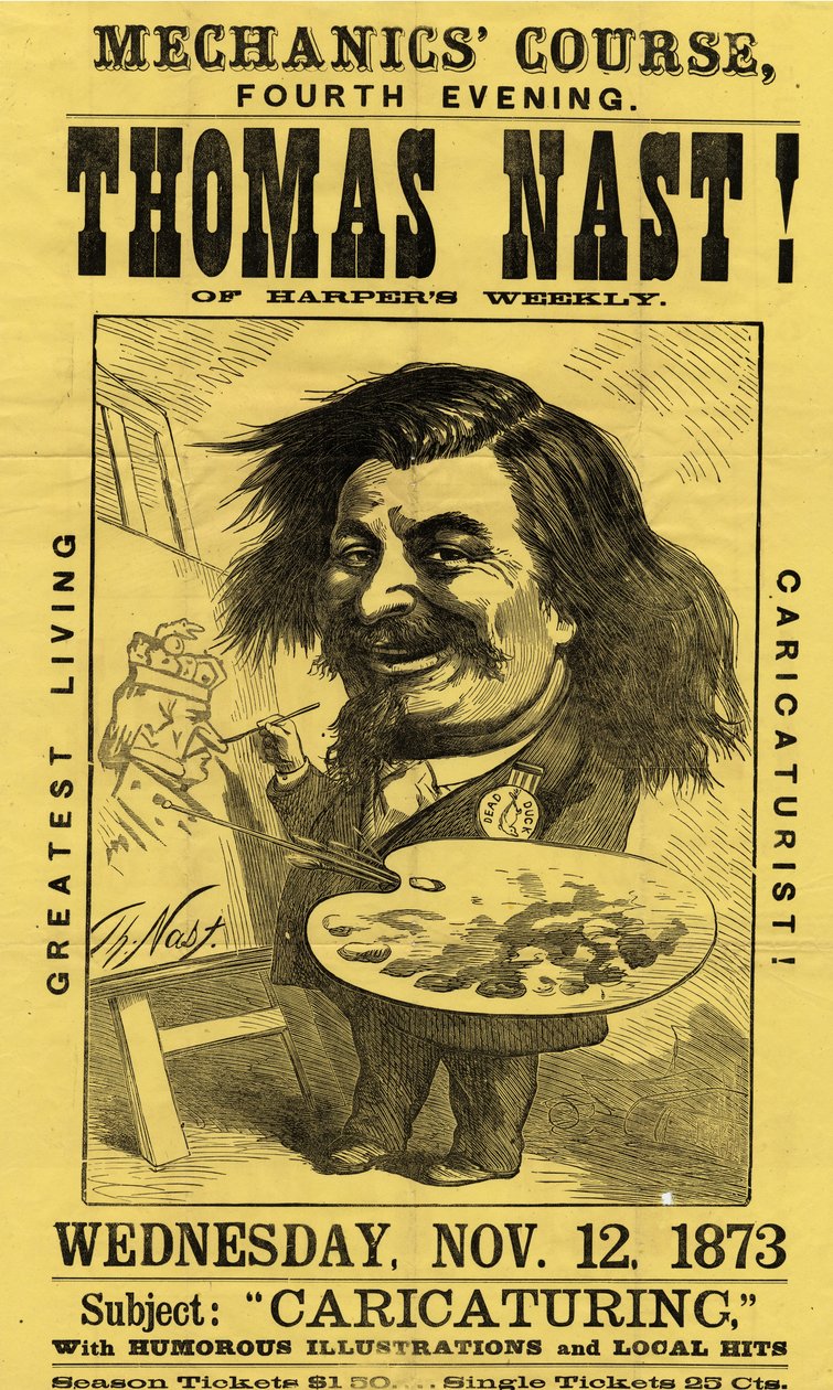 Mekaniikkakurssi, neljäs ilta. Thomas Nast!, julkaisija Currier & Ives, 1873 tekijältä American School