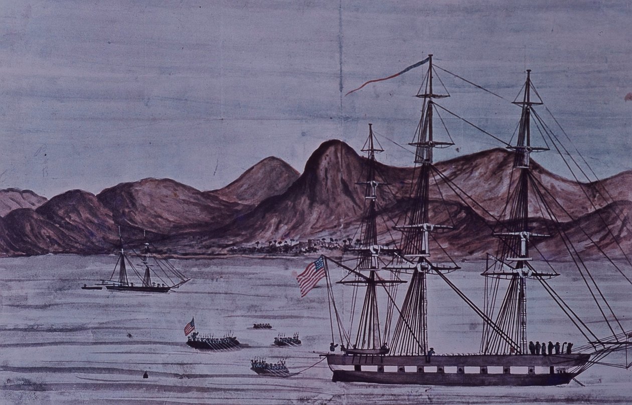 Meksikon ja Amerikan sota (1846-48), Yhdysvaltain laivaston maihinnousujoukot Loretoon tekijältä American School