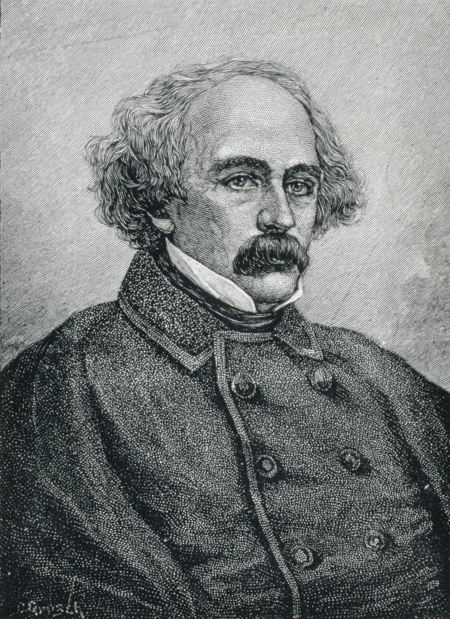Nathaniel Hawthorne (1804-1864) yhdysvaltalainen kirjailija tekijältä American School