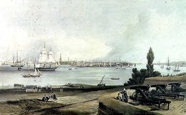 New York Fort Columbuksen luoteiskulmasta tekijältä American School