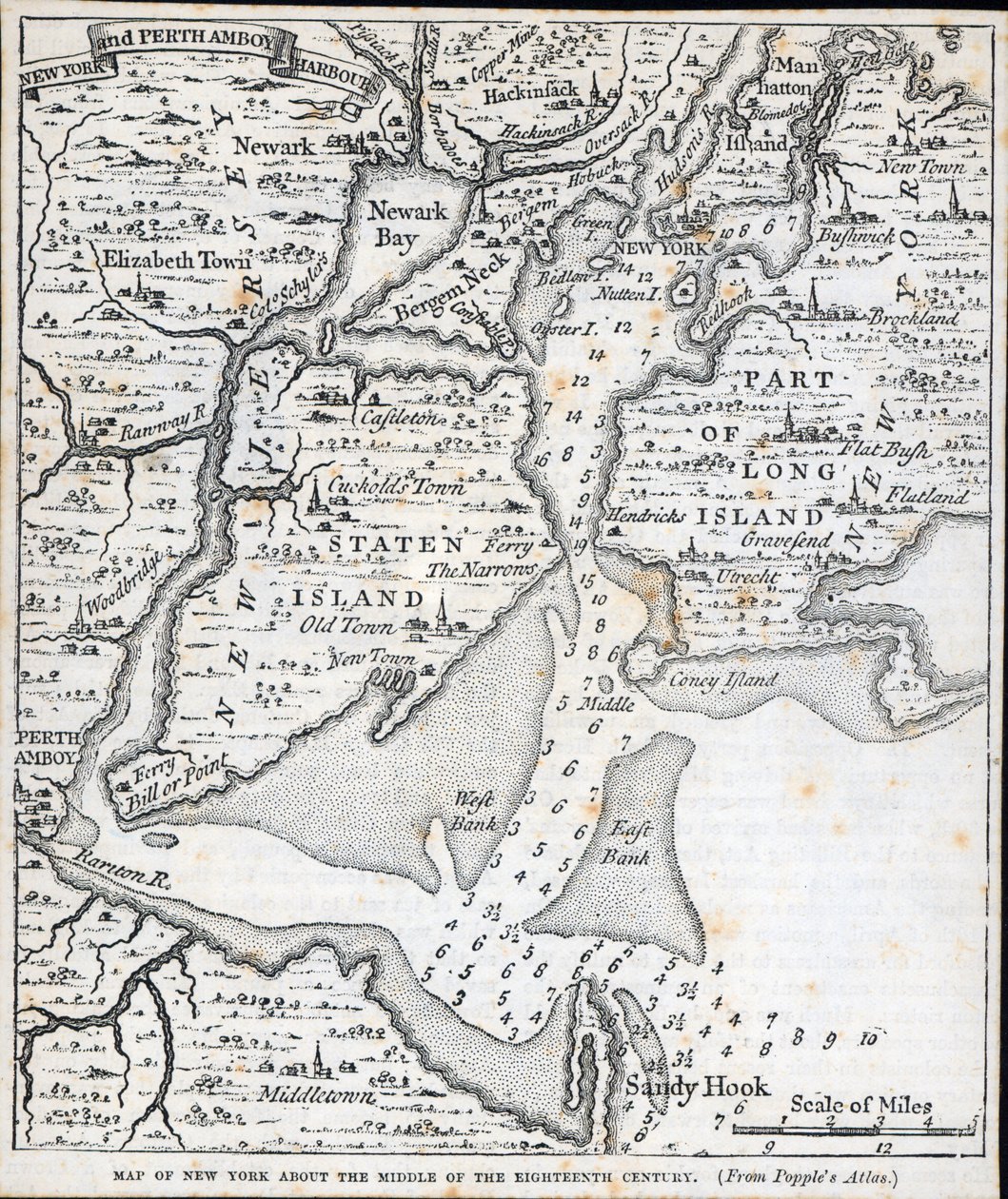 New York 1700-luvun puolivälissä (litho) tekijältä American School