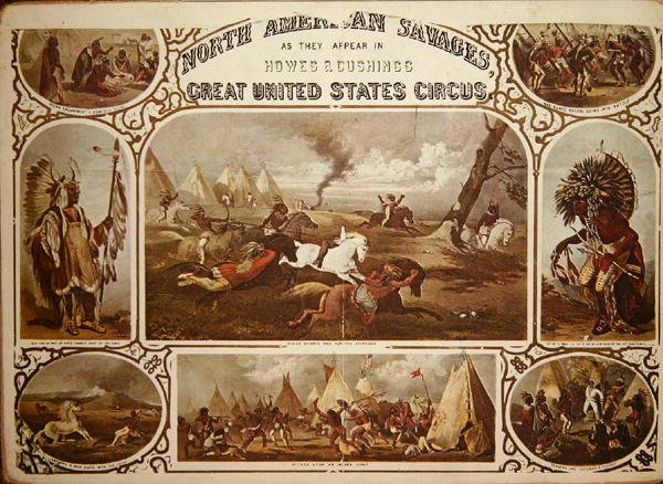 "North American Savages", n. 1850 (väri litho) tekijältä American School