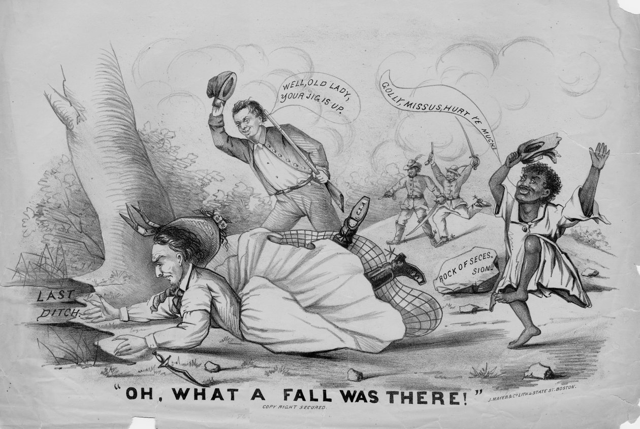 Oi, mikä pudotus siellä oli!, julkaisija J. Mayer & Co. Lith, Boston, n. 1865 tekijältä American School