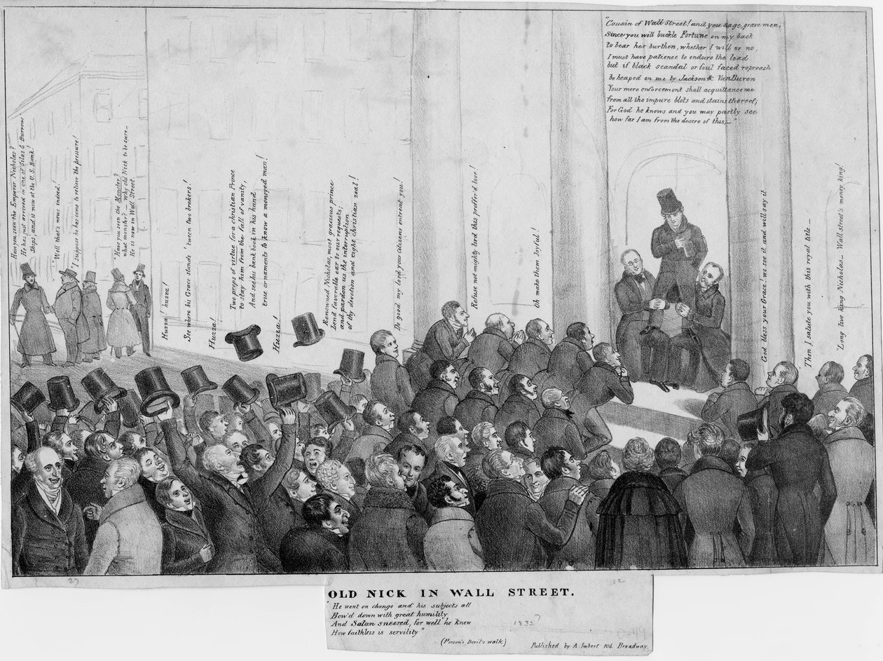 Vanha Nick Wall Streetillä, n. 1832 tekijältä American School
