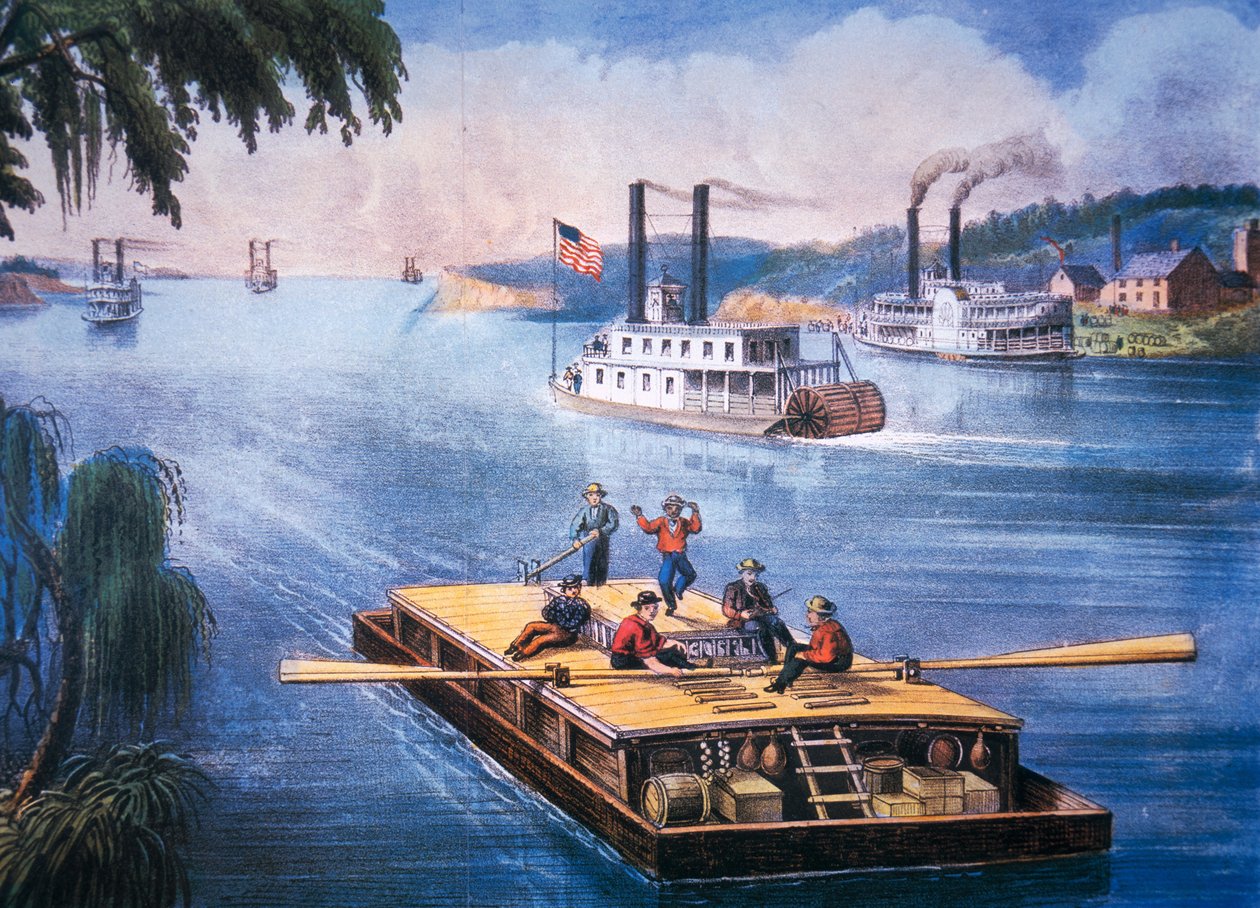 Mississippillä, n. 1866 (väri litho) tekijältä American School