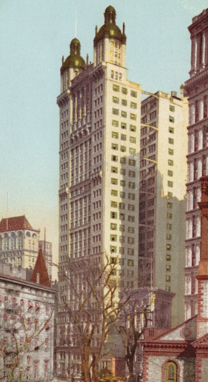 Park Row Building, New York, n. 1900-09 (värilitho) tekijältä American School