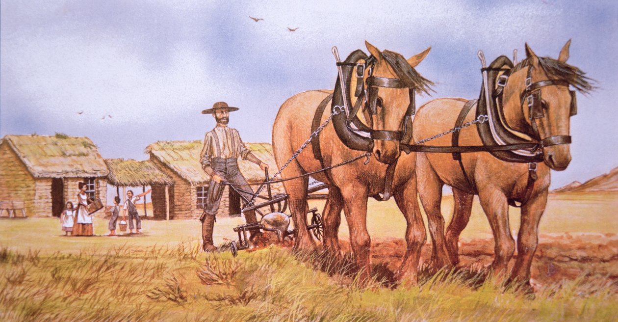 Pioneer farmer (väri litho) tekijältä American School
