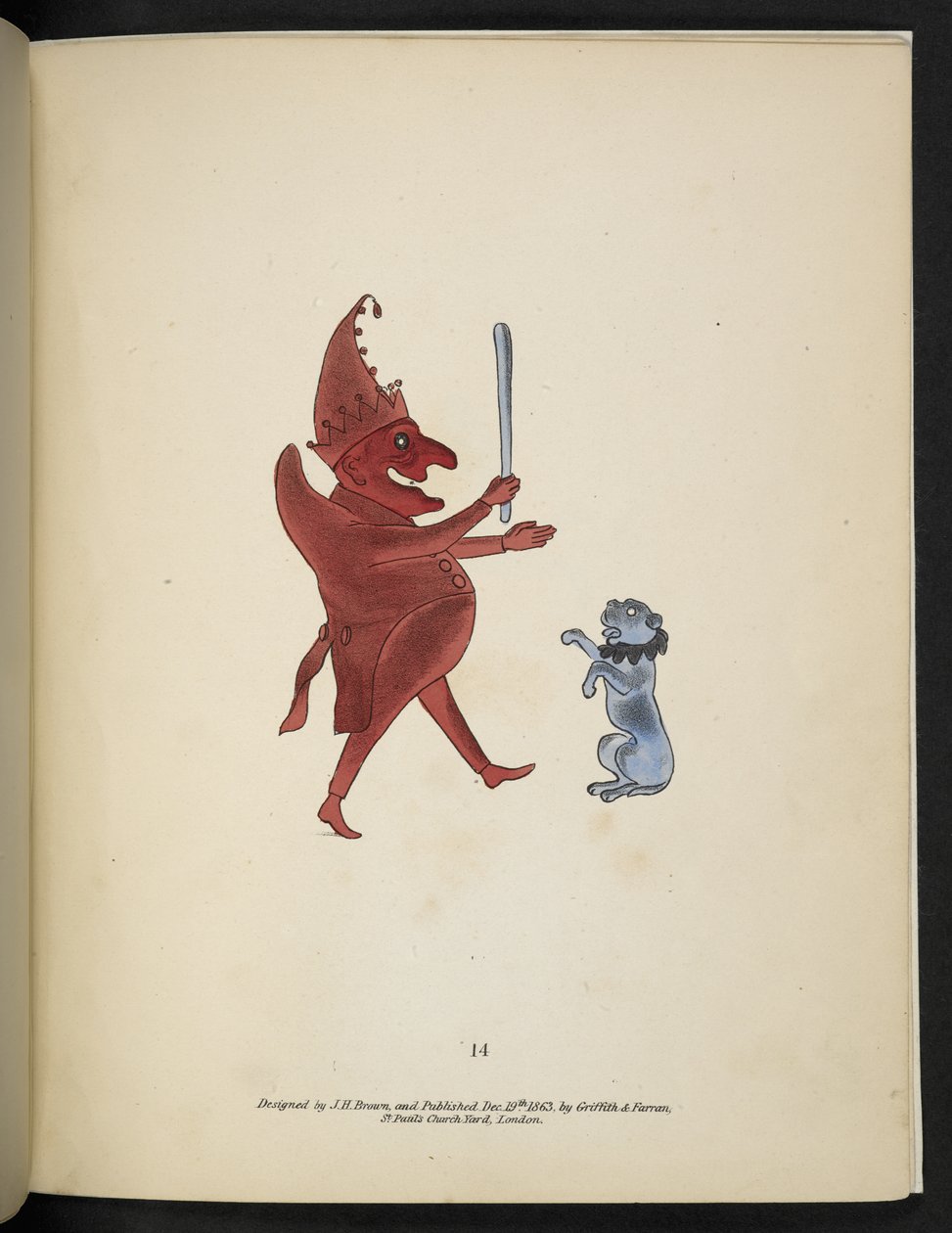 Levy 14. "Punch"-hahmo.  Spektropia; tai Yllättäviä spektriilluusioita, joissa näkyy haamuja kaikkialla, minkä tahansa värisinä jne. ser. 1.  J.H. Ruskea  1864 tekijältä American School