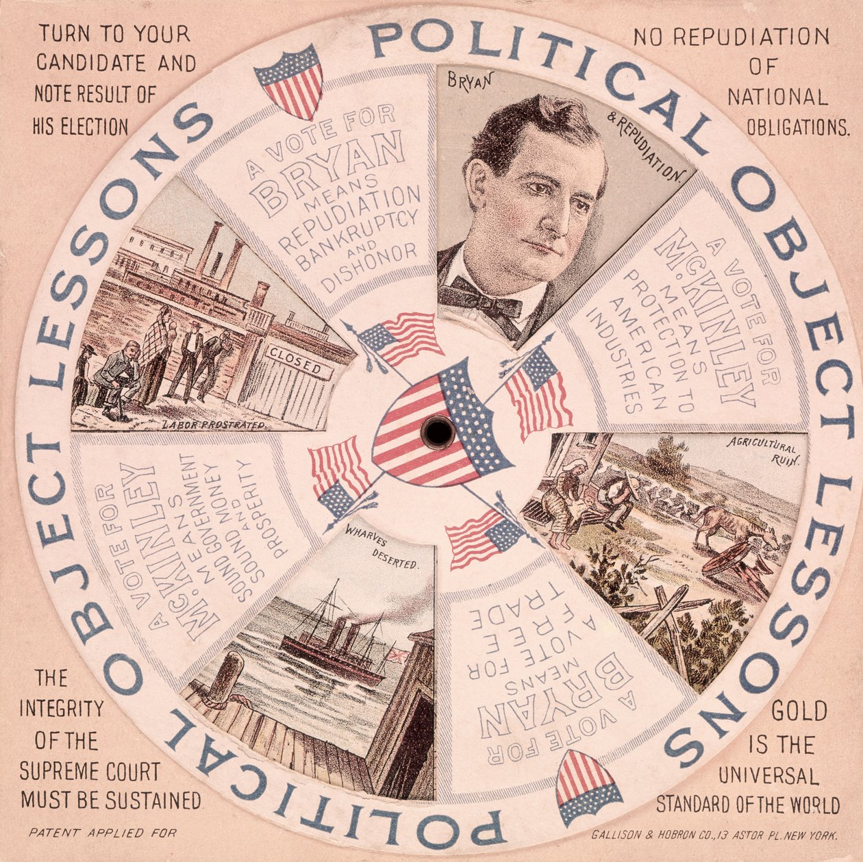 Political Object Lessons, Yhdysvaltain presidentinvaalikampanjan juliste William McKinleylle (1843-1901) n. 1897 tekijältä American School