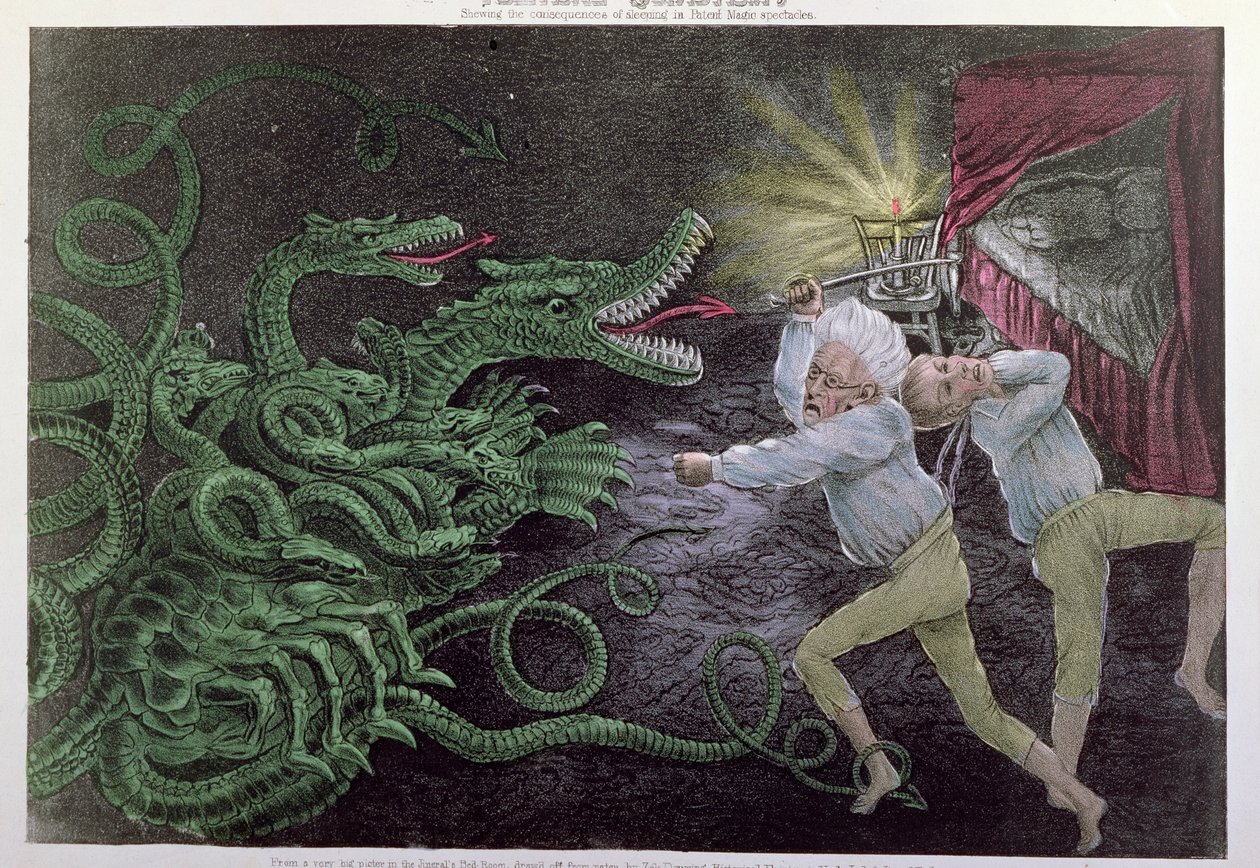Political Quixotism: The Diplomatic Hercules hyökkäämässä poliittiseen hydraan, julkaisija Bisbee, n. 1833 tekijältä American School