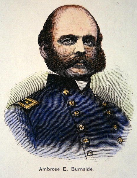 Ambrose E. Burnsiden muotokuva (väri litho) tekijältä American School