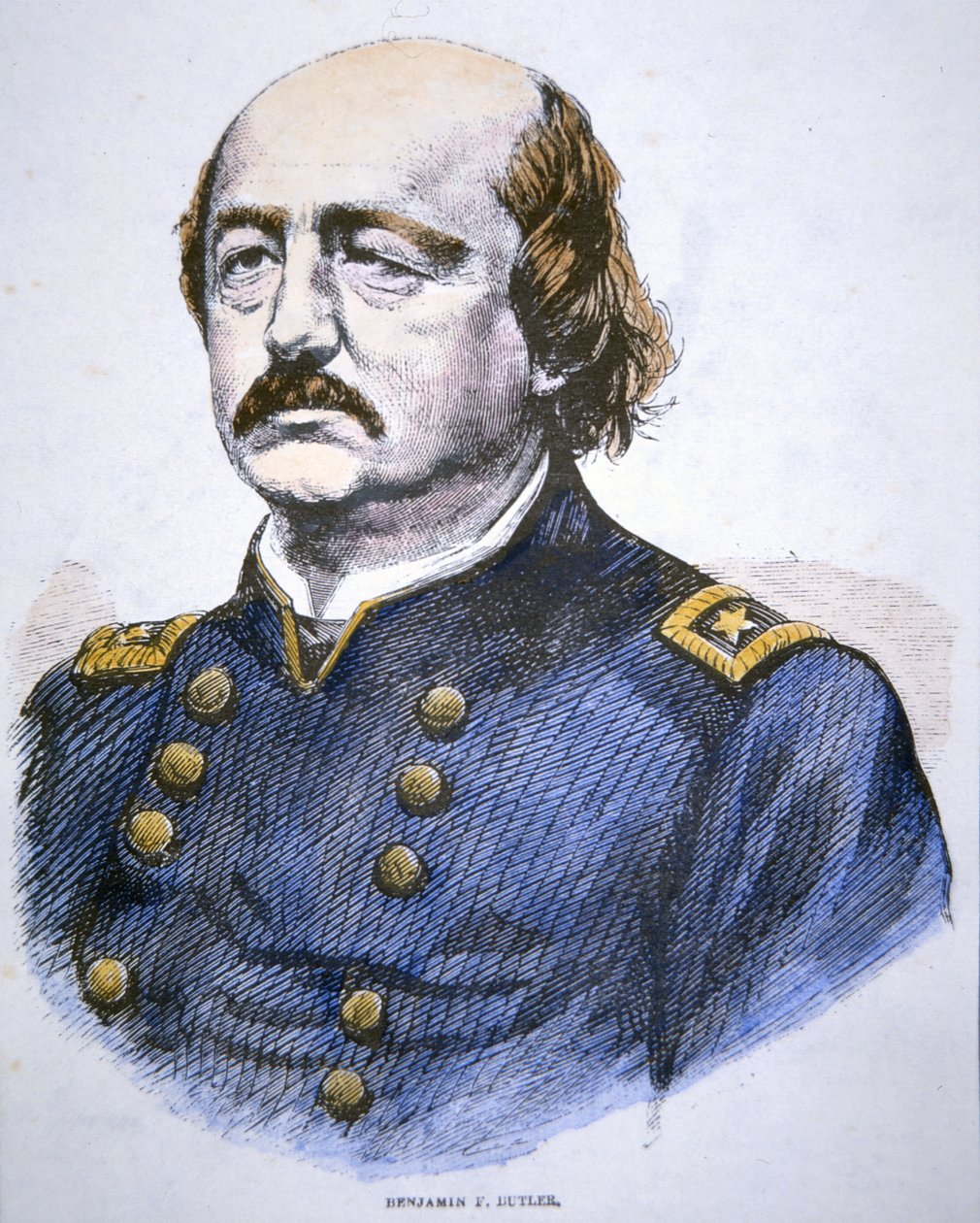 Benjamin F. Butlerin muotokuva (väri litho) tekijältä American School