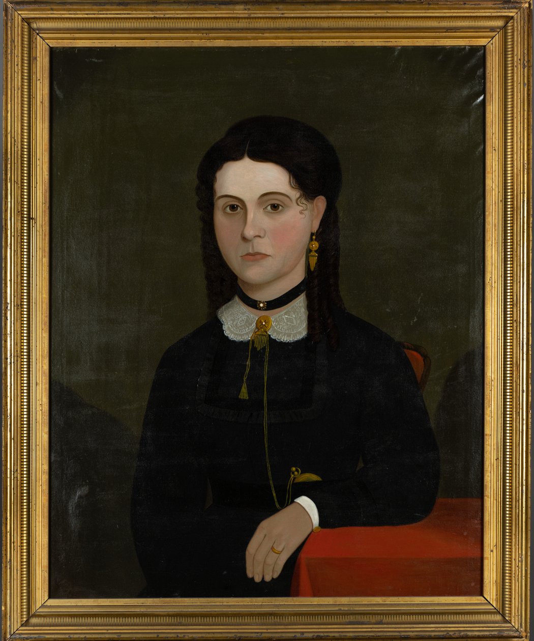 Muotokuva Elizabeth Laverton Winnistä (s.1833) 1853-60 (öljy kankaalle) (pari ks. 199361). tekijältä American School