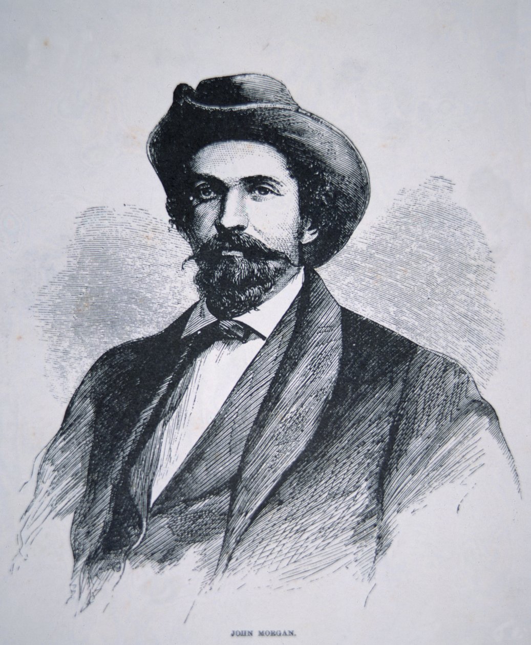 John Hunt Morganin (1825-64) muotokuva (litho) tekijältä American School