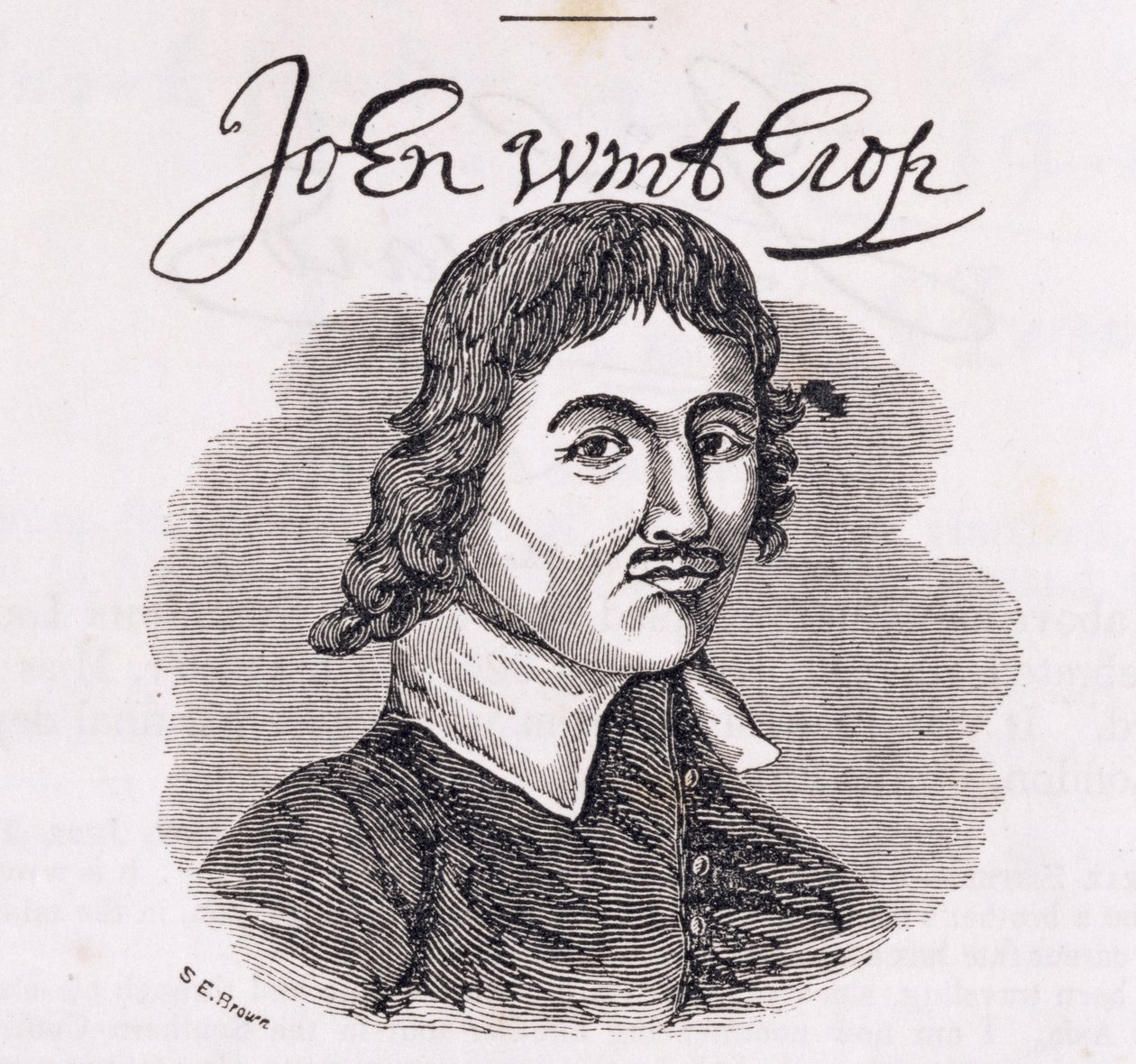 John Winthropin (1588-1649) muotokuva "Connecticut Historical Collectionsista", John Warner Barber, 1856 tekijältä American School