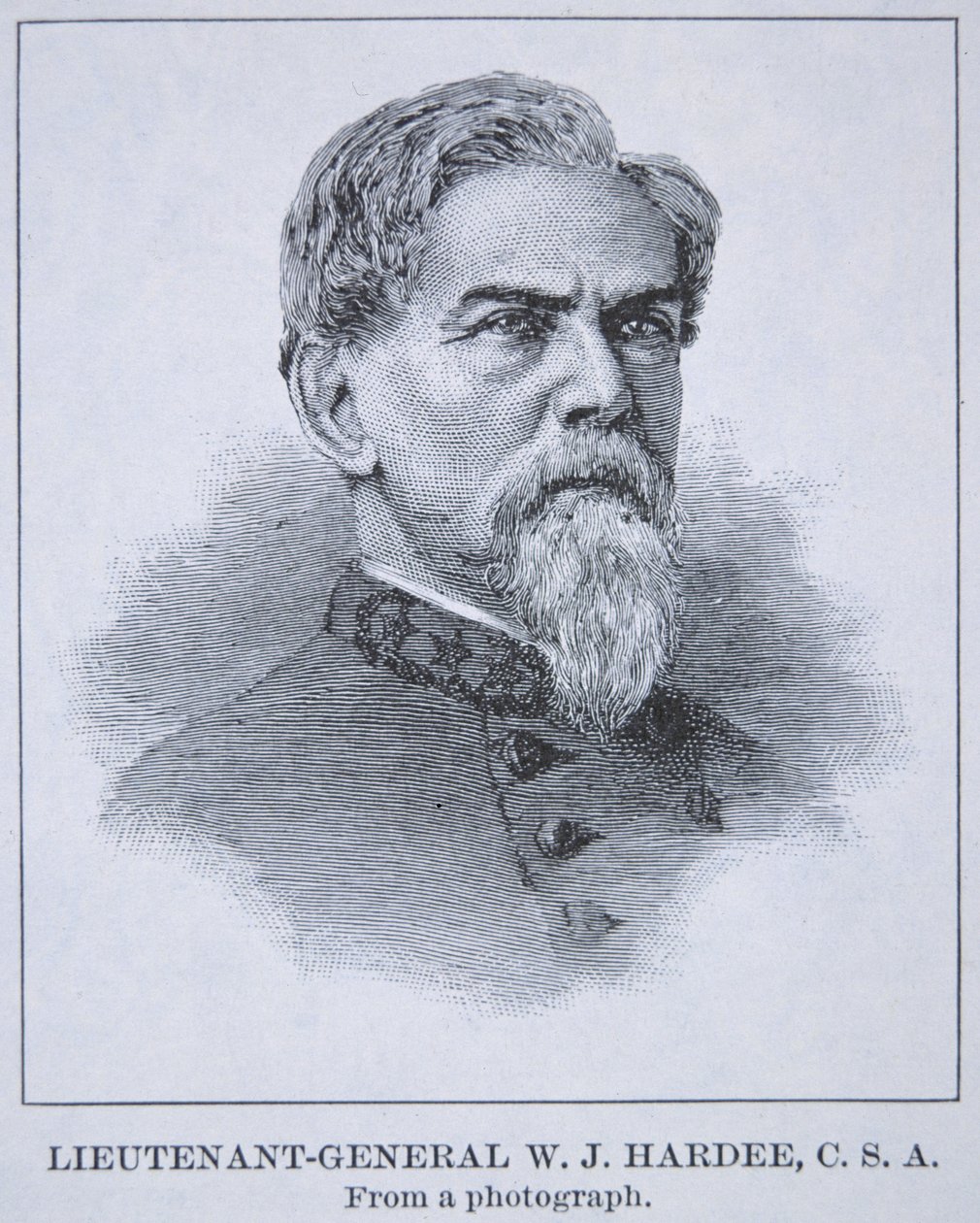 Kenraaliluutnantti W.J. Hardeen (1815-73) muotokuva (litho) tekijältä American School