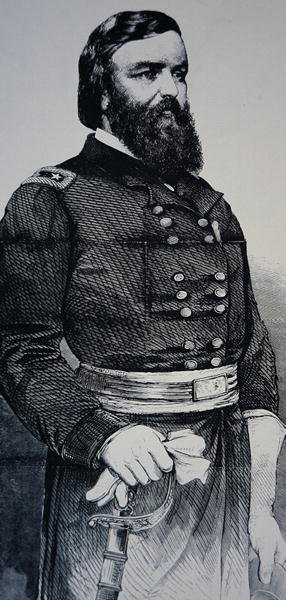 Kenraalimajuri John Popen muotokuva (litho) tekijältä American School