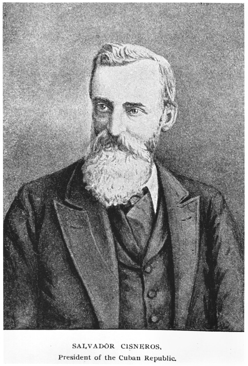 Salvador Cisneros Betancourtin (1828-1914) muotokuva Murat Halsteadin Kuuban tarinasta, julkaistu 1898 tekijältä American School