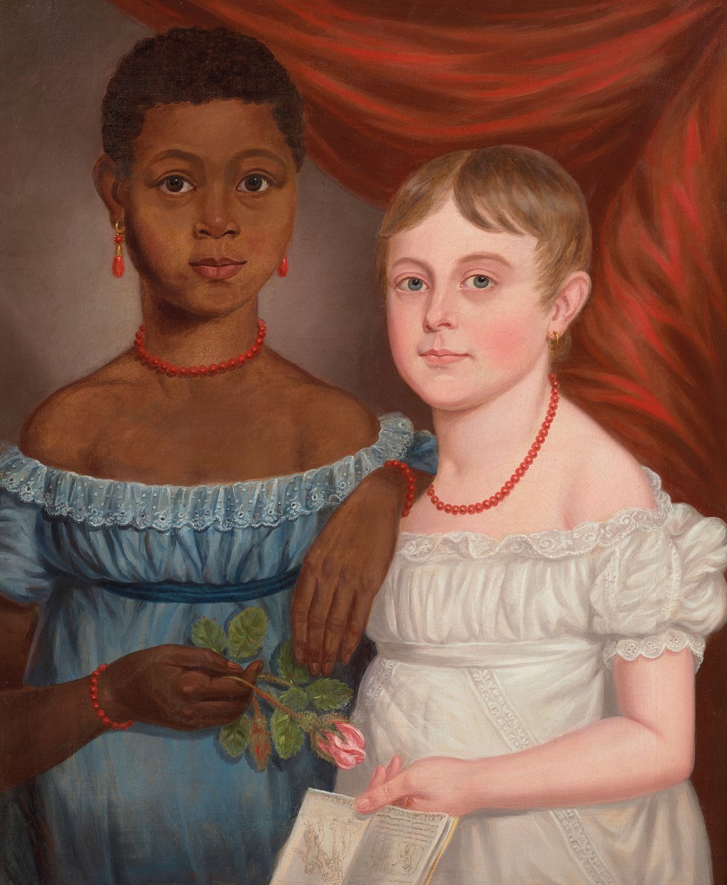 Kahden tytön muotokuva, 1800-luvun alku (öljy kankaalle) tekijältä American School
