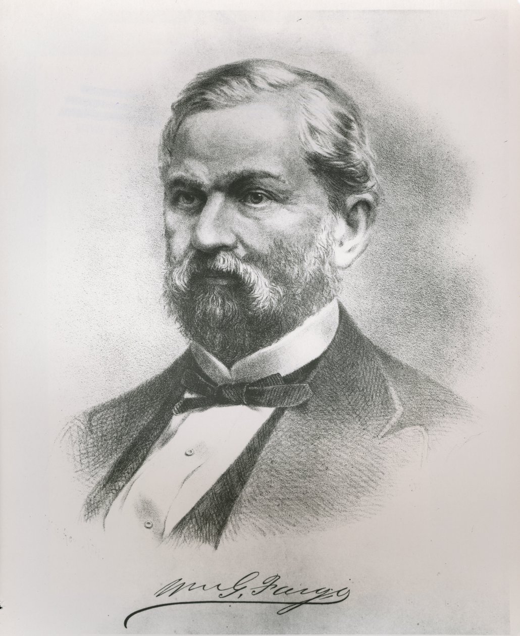William George Fargon (1818-81) muotokuva Wells Fargo & Co:n (litho) perustajista tekijältä American School