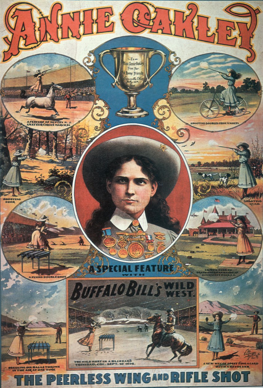 Annie Oakley -juliste, jossa esiintyy Buffalo Bill