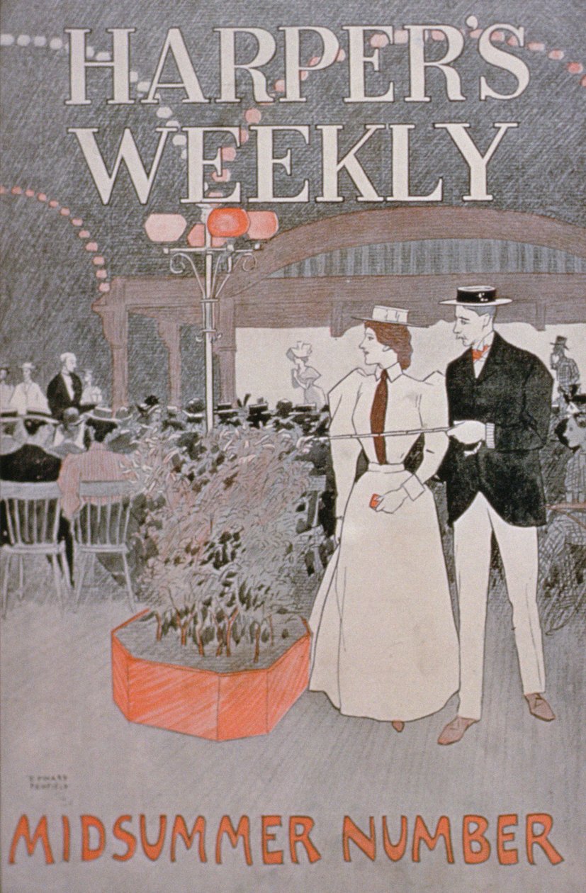 Mainosjuliste Harpers Weekly, Juhannusnumero tekijältä American School