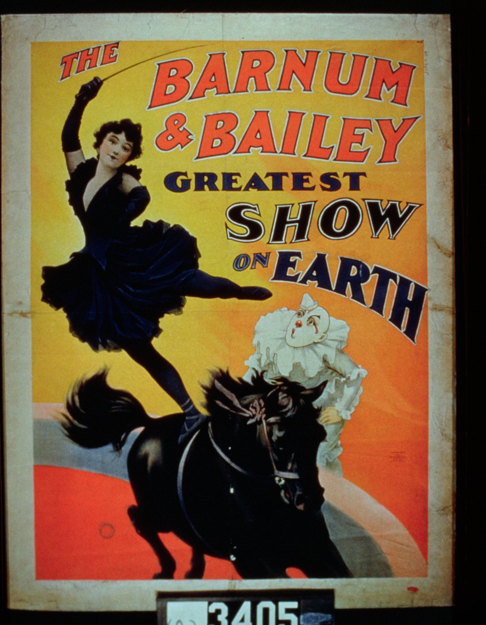 Juliste, joka mainostaa Barnum and Bailey Greatest Show -tapahtumaa maan päällä tekijältä American School