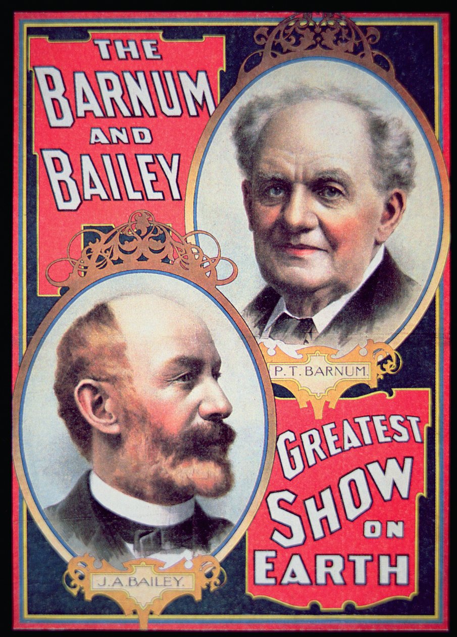 Juliste, joka mainostaa "The Barnum & Bailey Greatest Show on Earth" tekijältä American School