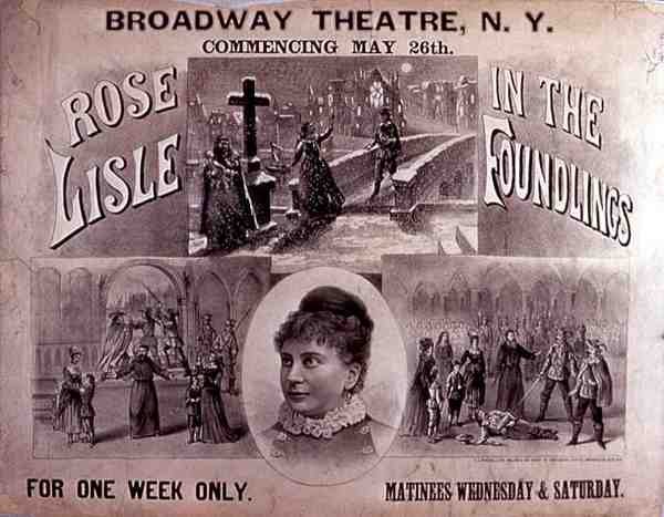 The Foundlings -juliste, pääosassa Rose Lyle Broadway Theatressa, New Yorkissa (värilitho) tekijältä American School