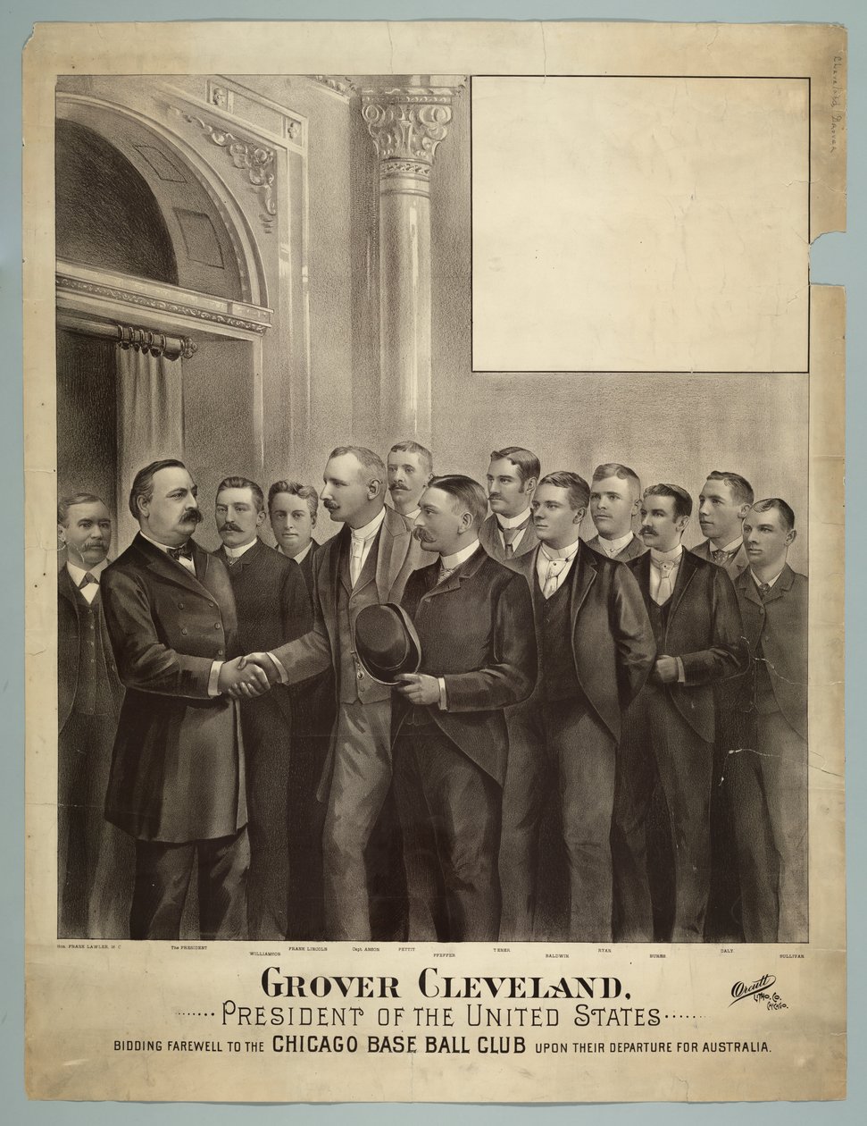 Presidentti Grover Cleveland ja Chicago Base Ball Club tekijältä American School