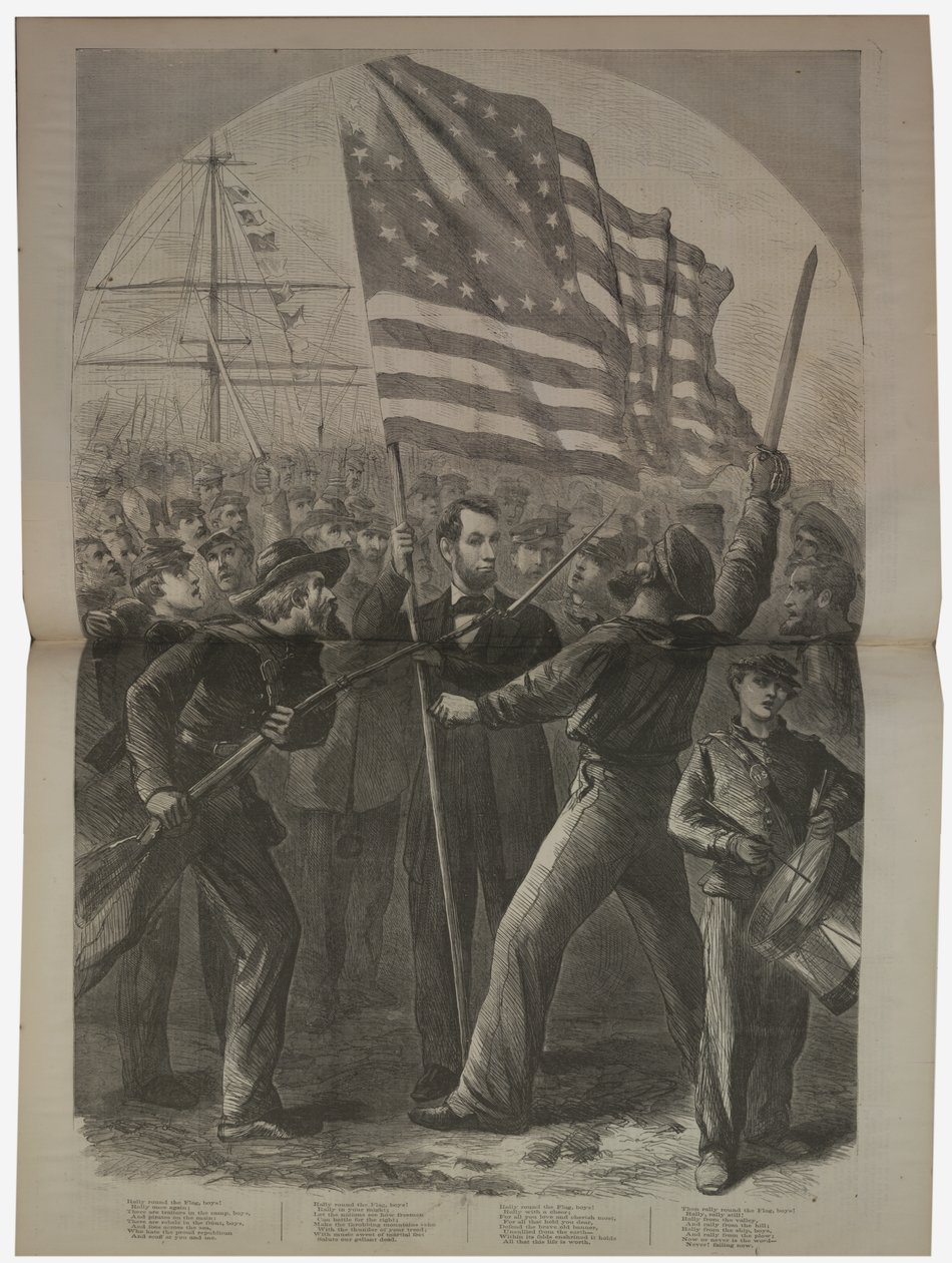 Presidentti Lincoln osallistumassa Fort Stevensin taisteluun, kuvitus "Harper