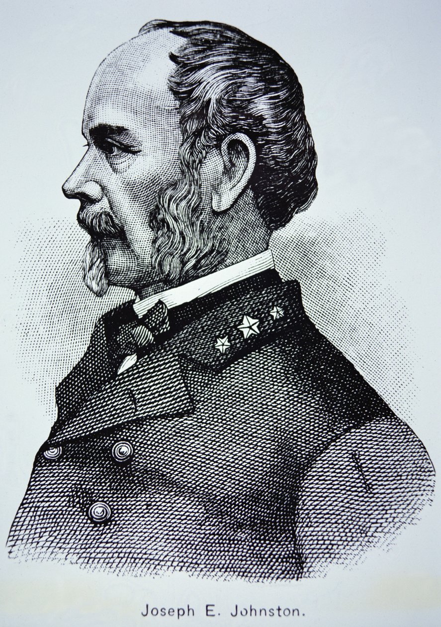 Kenraali Joseph E. Johnstonin (1807-1891) muotokuva (litho) tekijältä American School