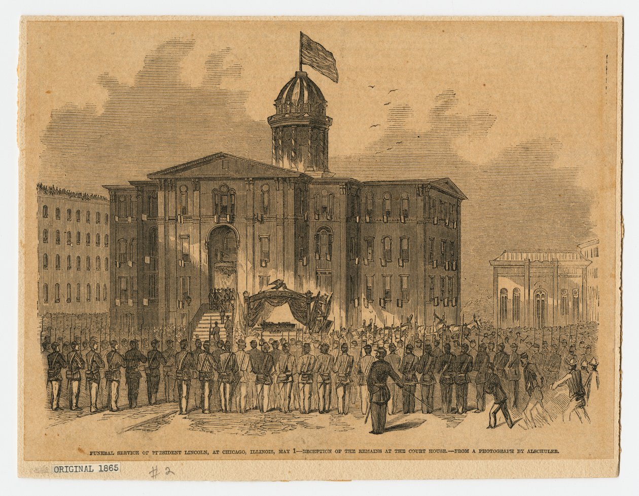 Vastaanotto oikeustalossa Abraham Lincolnin hautajaisten aikana Chicagossa, Illinoisissa tekijältä American School