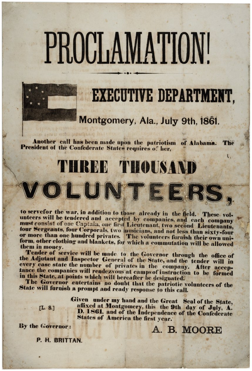 Rekrytointi, jossa pyydetään kolmetuhatta vapaaehtoista, 9. heinäkuuta 1861 tekijältä American School