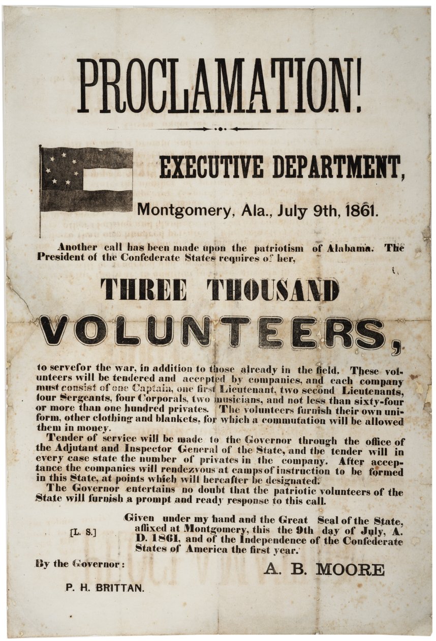 Rekrytointi, jossa pyydetään kolmetuhatta vapaaehtoista, 9. heinäkuuta 1861 tekijältä American School