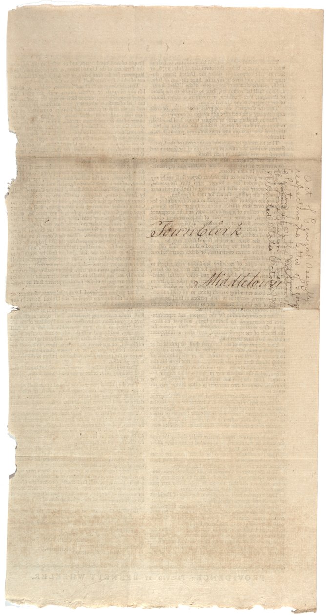 Päätöslauselmat, jotka painavat NYS:n perustuslain muutosehdotusta, lokakuu 1788 tekijältä American School