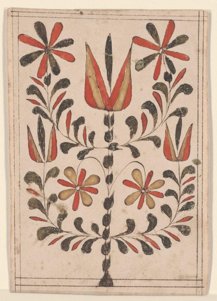 Ansiopalkinto (Belohnung), Fraktur-maalaus (kynä ja muste wc:llä paperilla) tekijältä American School