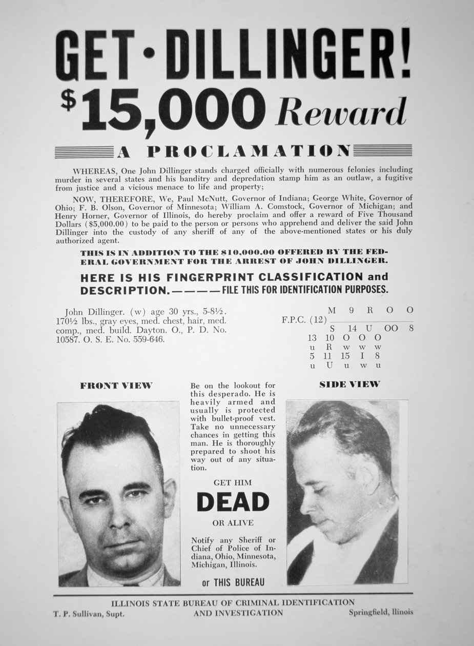John Dillingerin palkintojuliste tekijältä American School