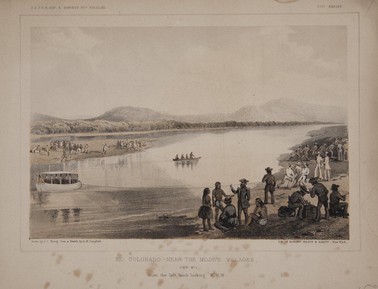 Rio Colorado - lähellä Mojave Villages -näkymää nro. 1 vasemmalta rannalta katsoen W. N. W tekijältä American School