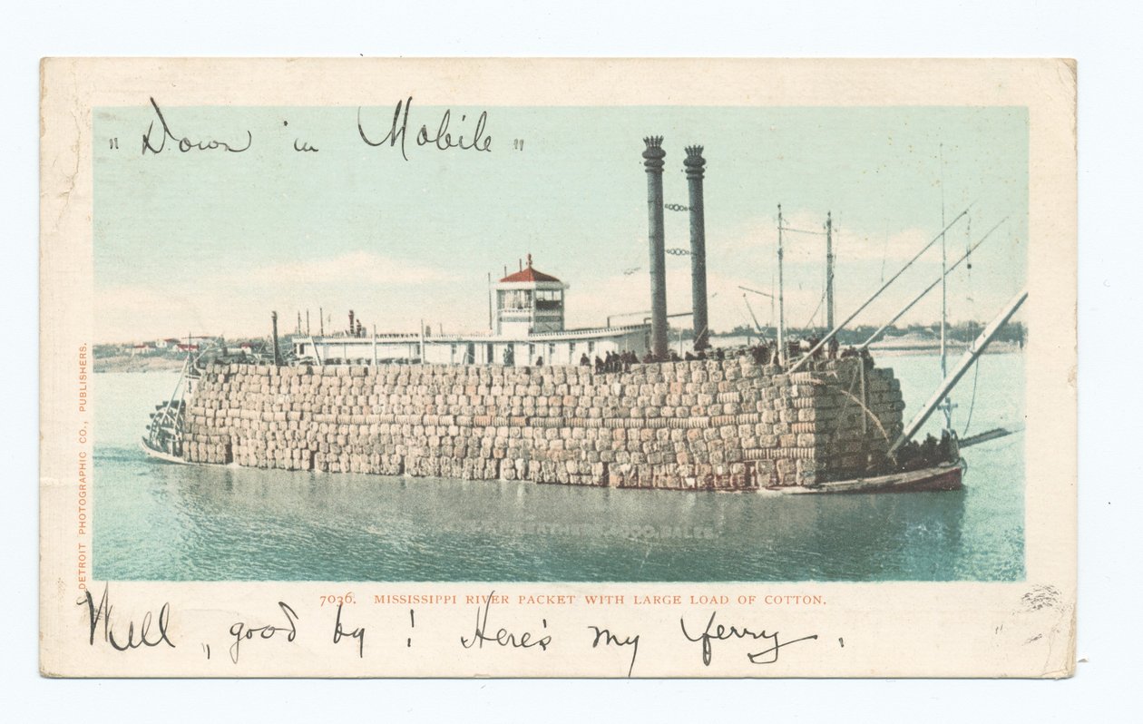 Jokipaketti, puuvillakuorma, etelä (väri litho) tekijältä American School