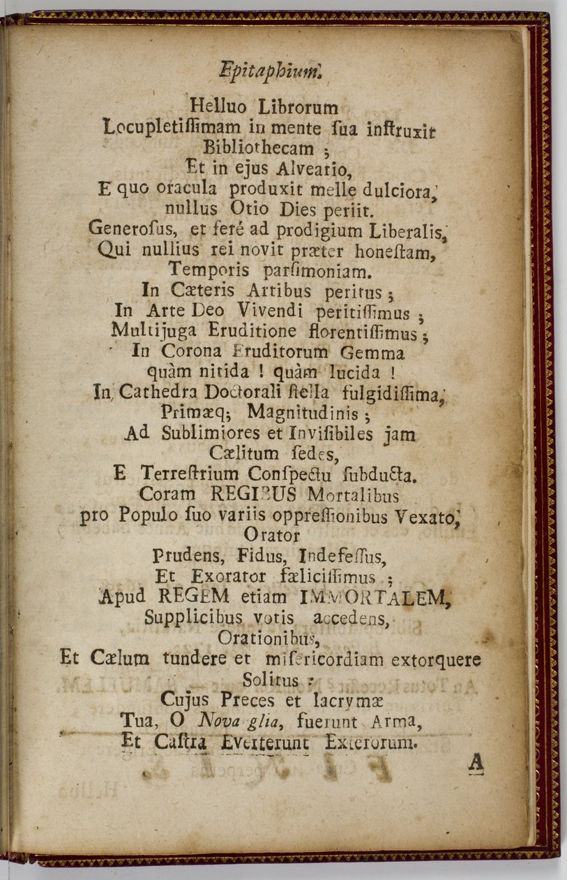 Samuel Mather, epitafia, 1724 tekijältä American School
