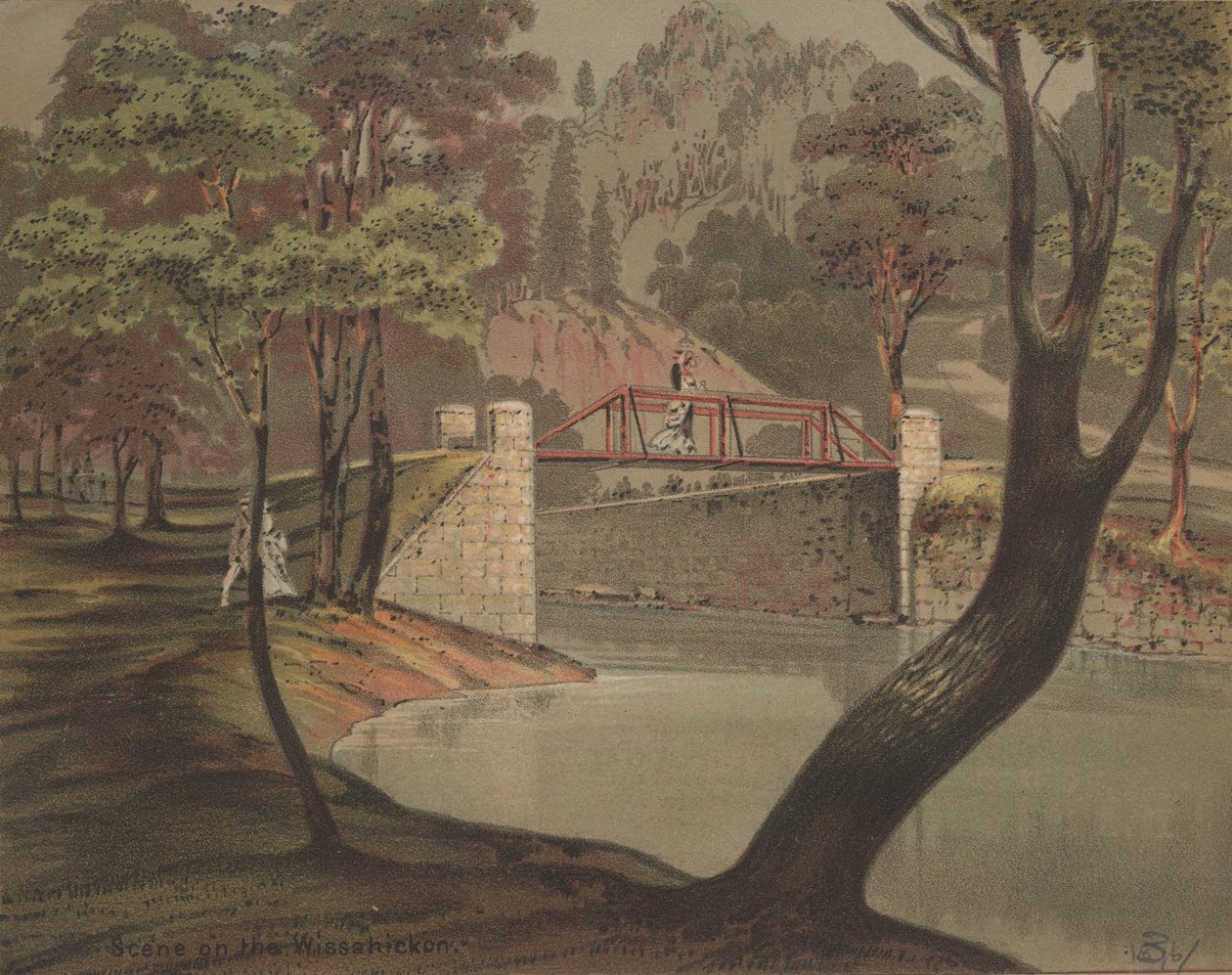 Kohtaus Wissahickonissa, noin 1880 tekijältä American School
