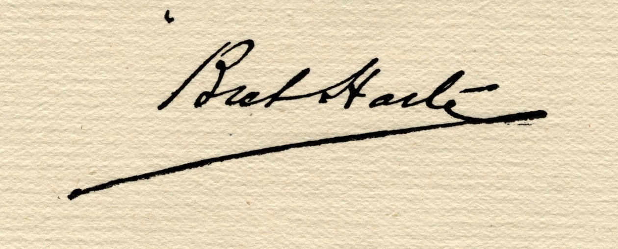 Francis Bret Harten (1839-1902) allekirjoitus tekijältä American School