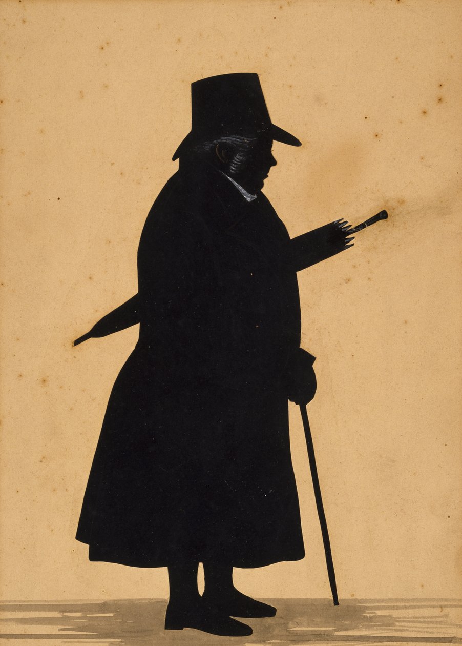 Siluetti, c. 1830 (paperi, vaahterakehys) tekijältä American School