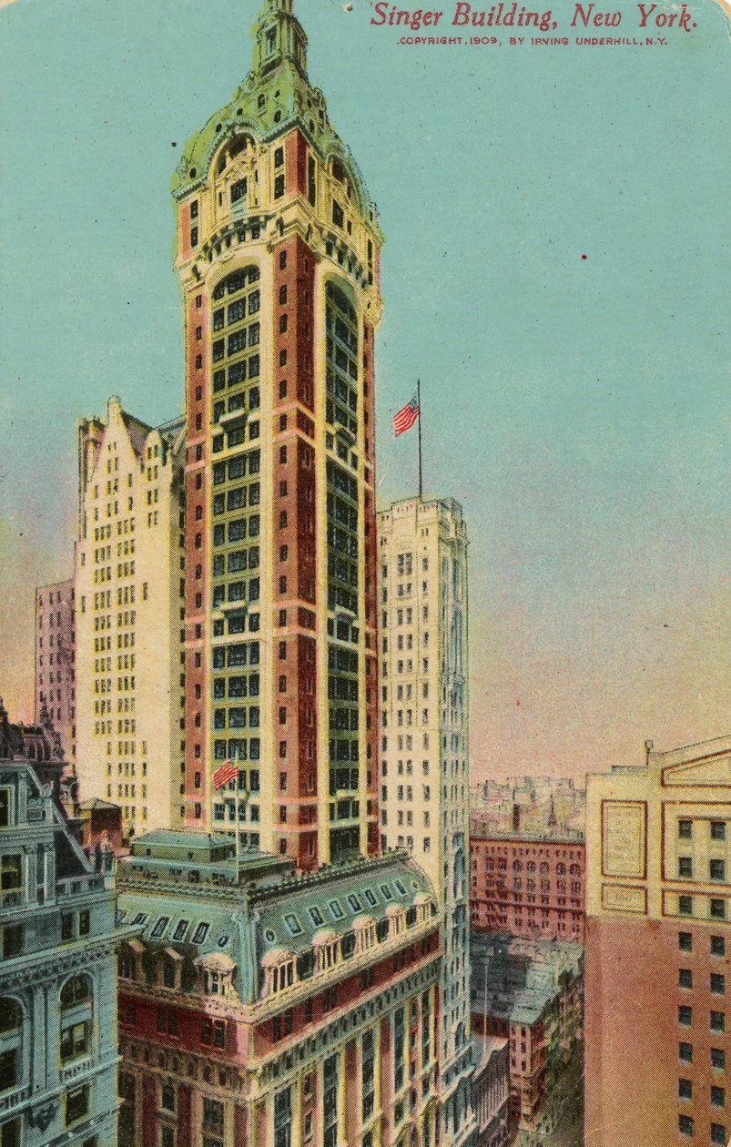 Singer Building, New York, n. 1900-09 tekijältä American School