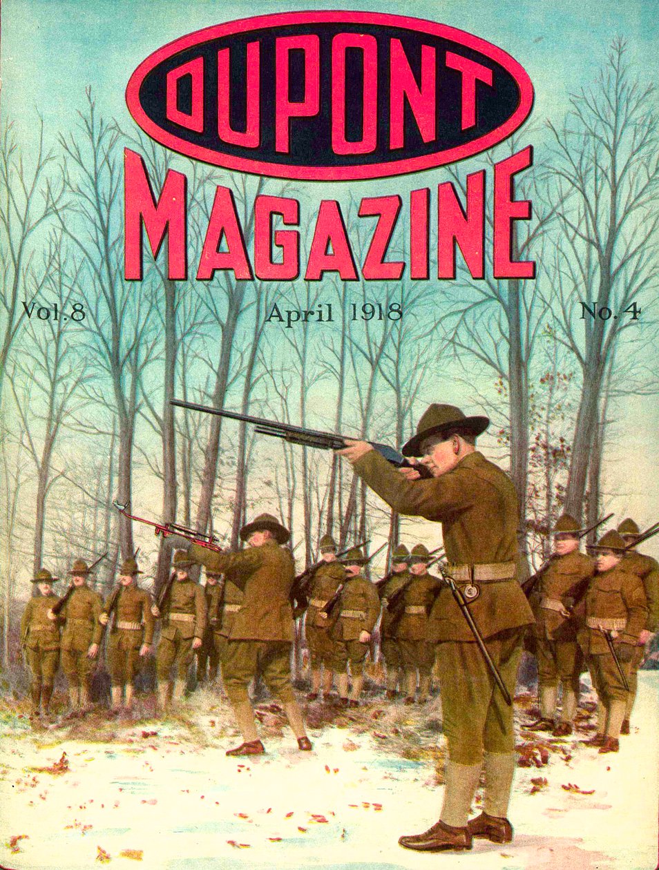 Soldiers, DuPont-lehden etukansi, huhtikuu 1918 tekijältä American School