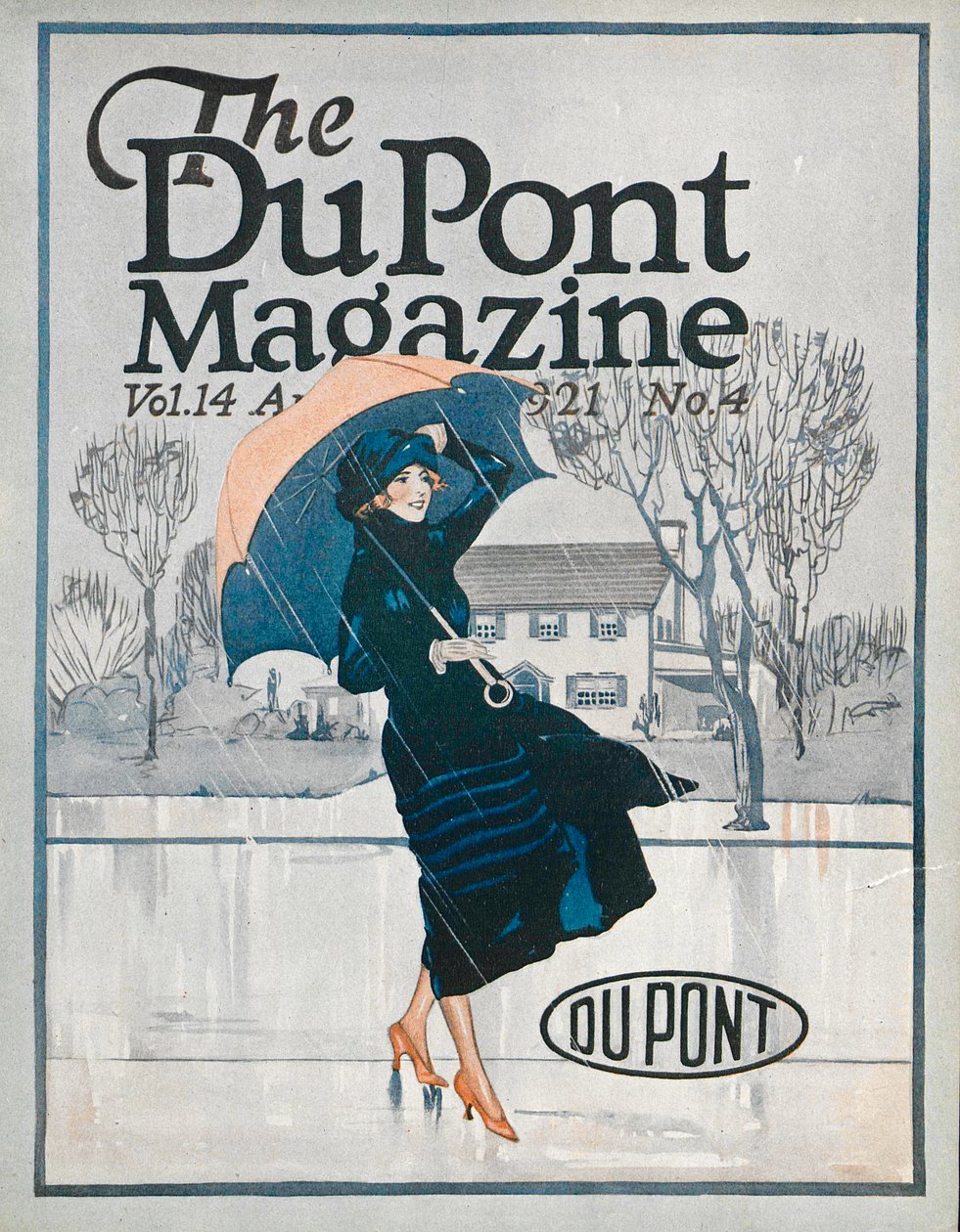 Jotain uutta urheiluvaatteissa, DuPont-lehden etukansi, huhtikuu 1921 tekijältä American School