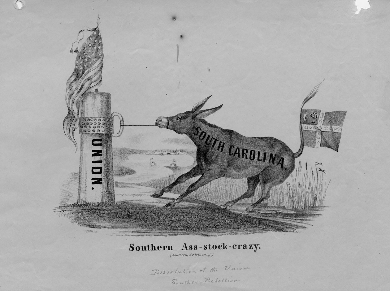 Southern ass-stock-crazy, julkaisija John T. Ruoff, New York, n. 1861 tekijältä American School