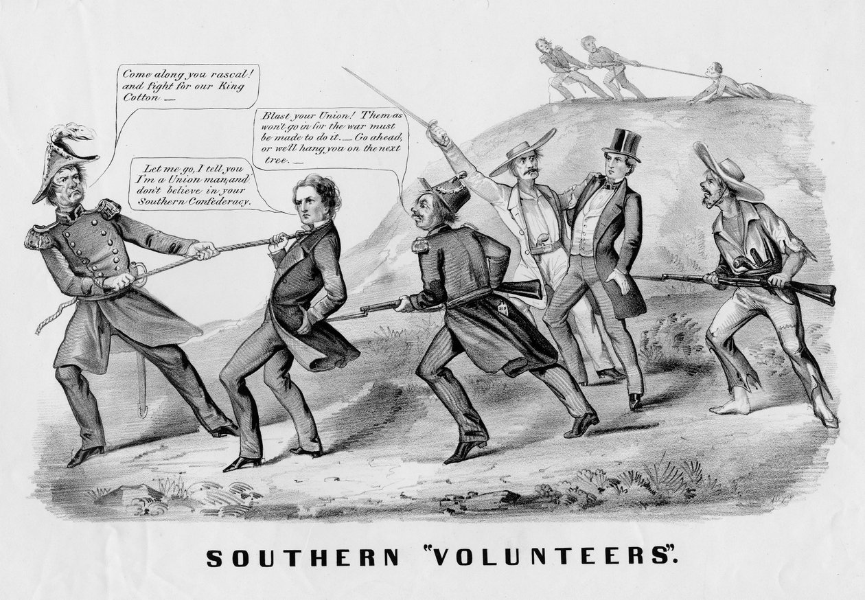 Southern vapaaehtoiset, julkaisija Currier & Ives, New York, c. 1862 tekijältä American School